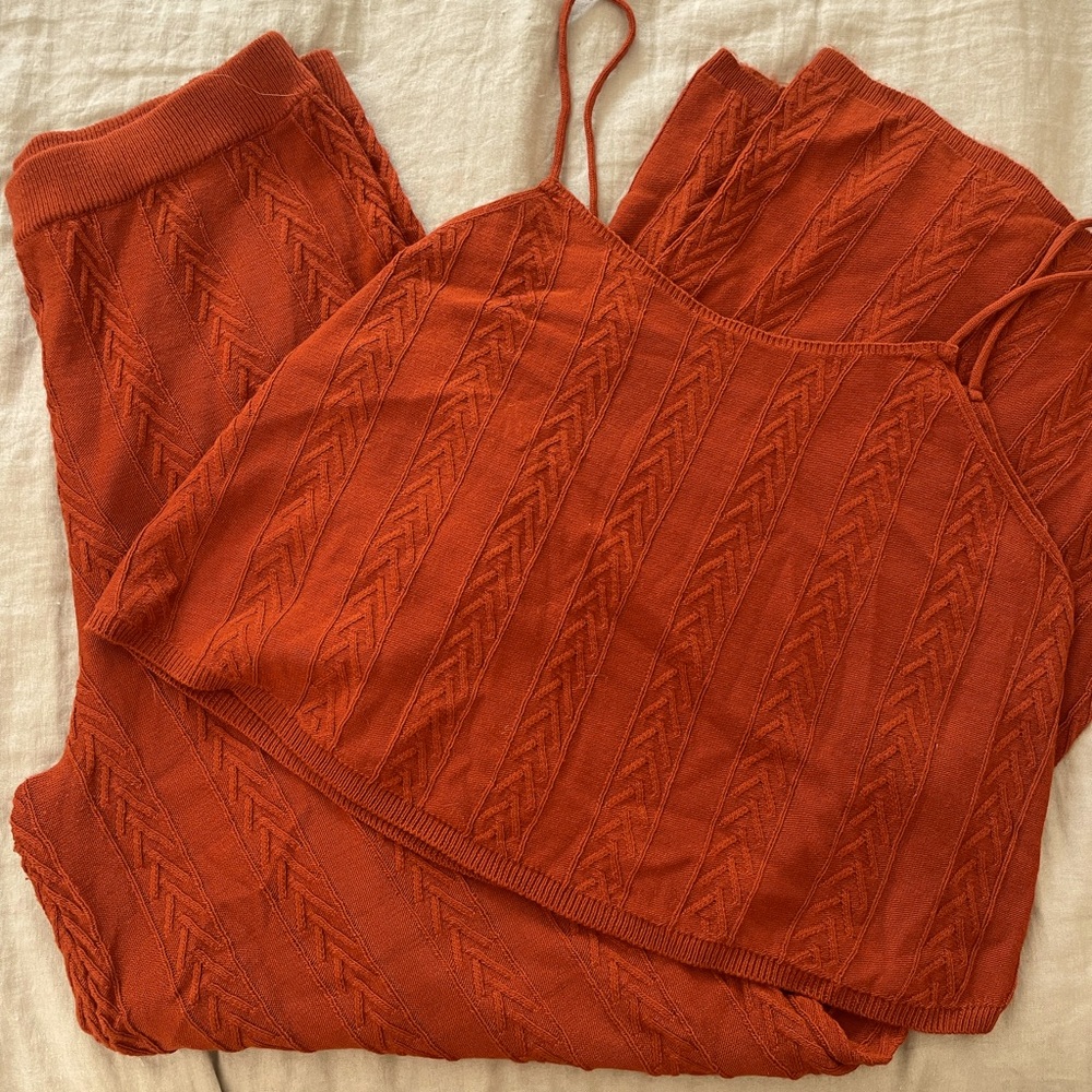 Anthropologie cable knit flare & tank set
